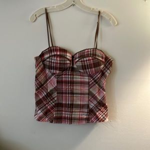 Women Tops Brand TAKARA, Size large, Color Red and Brown